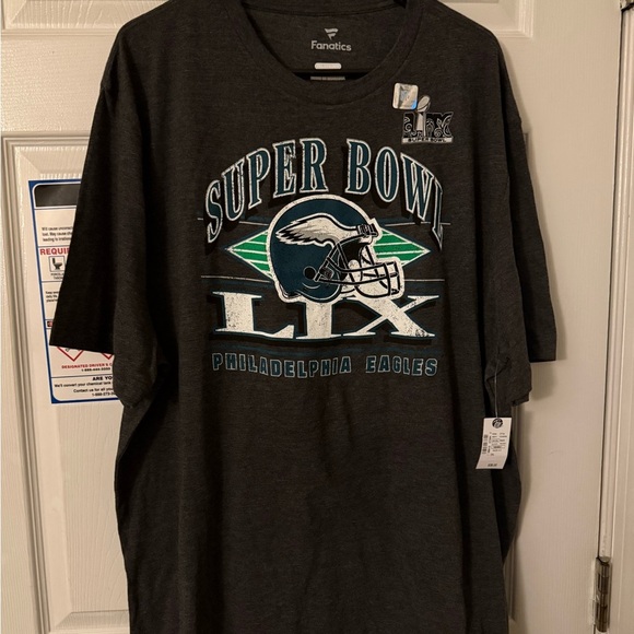 NWT Men's Fanatics Philadelphia Eagles Gray Super Bowl LIX T-Shirt - Picture 2 of 4